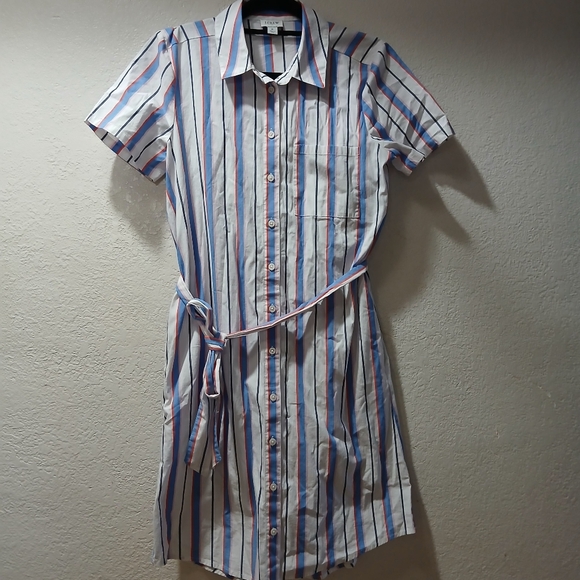 J Crew size 2 Striped Button-Up Shirt Dress - Picture 1 of 7